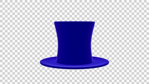 Blue top hat isolated object with transparent background Stock Illustration