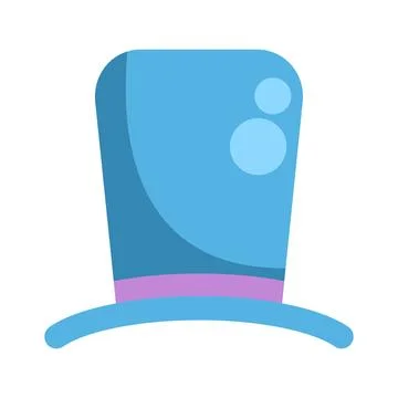 Blue top hat for magic tricks or circus performance Stock Illustration
