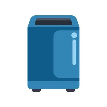 Blue top loading washing machine laundry appliance icon Stock Illustration