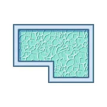 Blue top view pool cartoon vector illustration Stock Illustration