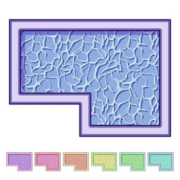 Blue top view pool cartoon vector graphic Stock Illustration