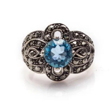 Blue topaz ring Foto stock