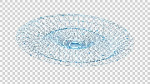 Blue Topographic Data Connection Isolated on Transparent Background Stock Illustration