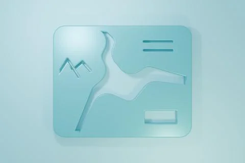 Blue Topographic map with route and coordinates icon isolated on blue backg.. Illustrazione stock