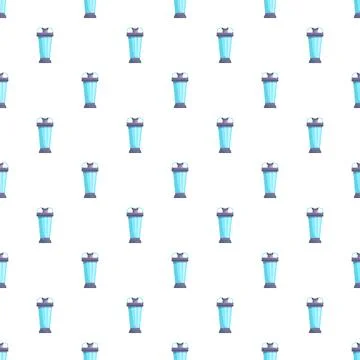 Blue torch portable camping lantern seamless pattern Stock Illustration