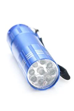 Blue torch on white background Stock Photos
