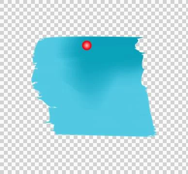 Blue Torn Paper Sticky Note with Pin Isolated PNG on Transparent Stock Illustration