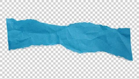 Blue Torn Paper Strip Isolated on Transparent Background Stock Illustration