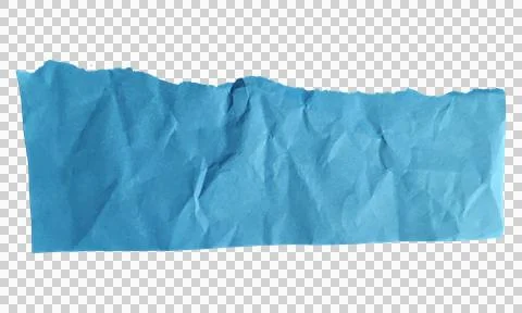 Blue torn paper strip with rough edges isolated on white background Stock Illustration