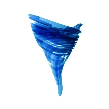 Blue tornado in technology style on white, vector Stock Illustration
