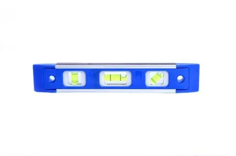 Blue torpedo level 库存照片