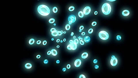 Blue torus circle polygon particle light animation Stock Footage 148938107