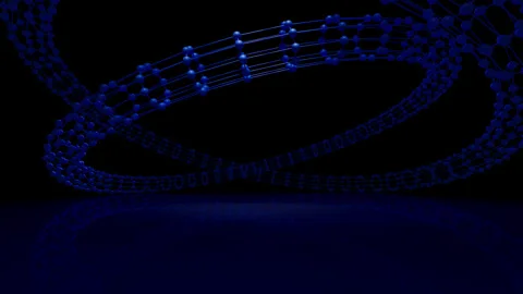 Blue torus rotates on a black background. Stock Footage 281847832