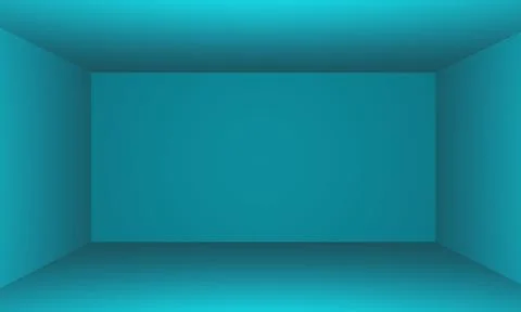 Blue tosca empty room studio gradient background Illustrazione stock