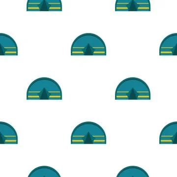 Blue touristic camping tent pattern flat Stock Illustration