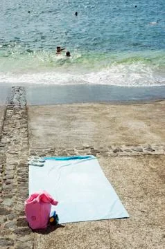 Blue towel Stock Photos