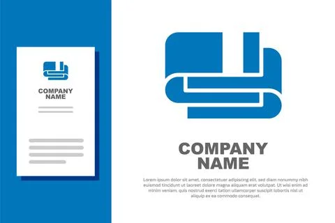 Blue Towel stack icon isolated on white background. Logo design template element Stock Illustration