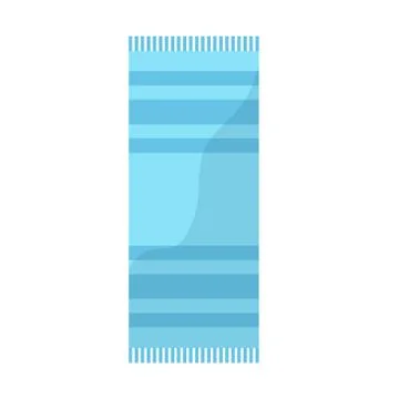 Blue towel with striped pattern beach icon image vector illustration design Stock Illustration