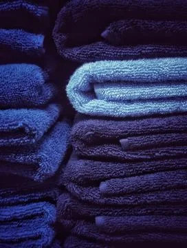 Blue towels Stock Photos