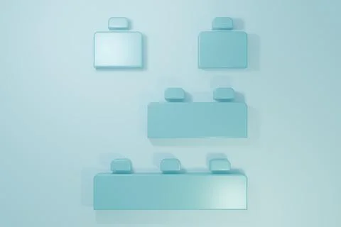 Blue Toy building block bricks for children icon isolated on blue backgroun.. Ilustración de archivo