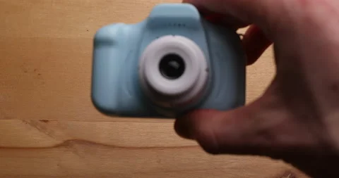 Blue toy camera Stock Footage 156859025