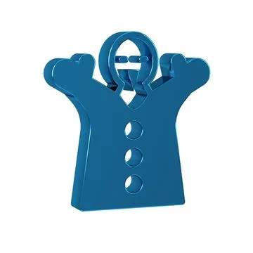 Blue Toy puppet doll on hand icon isolated on transparent background. Stock Illustration