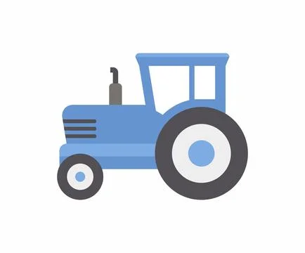 Blue Tractor icon Stock Illustration