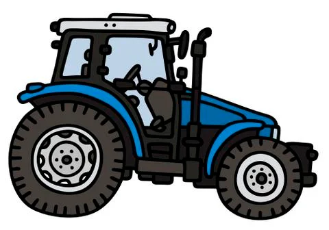 Blue tractor Stock Illustration