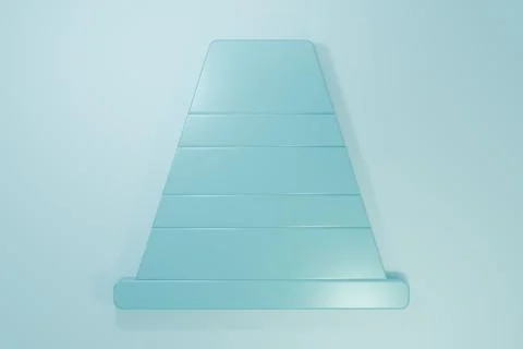 Blue Traffic cone icon isolated on blue background. Minimalism concept. 3D .. Illustrazione stock