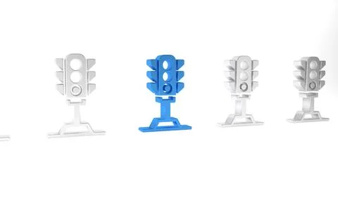 Blue Traffic light icon isolated on white background. Minimalism concept. 3.. Stockillustratie