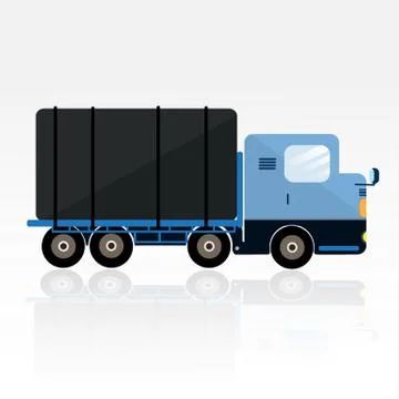 BLUE TRAILER CARTOON Stock Illustration