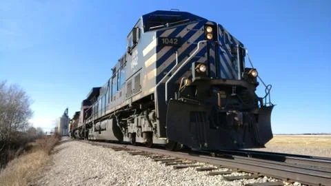 Blue train engine Stock Photos