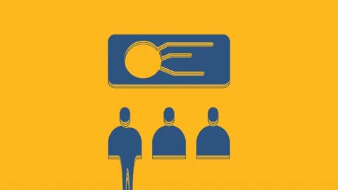 Blue Training, presentation icon isolated on orange background. 4K Video motion Stock Footage 234729950