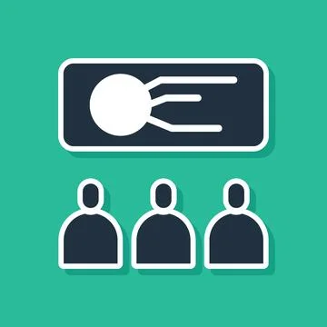 Blue Training, presentation icon isolated on green background. Vector イラスト素材