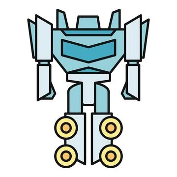 Blue transforming robot toy vector illustration Stock Illustration