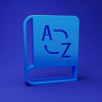 Blue Translator book icon isolated on blue background. Foreign language con.. Stock Illustration