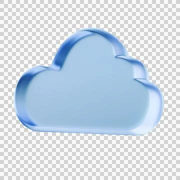 Blue translucent cloudshaped object representing cloud computing Illustrazione stock