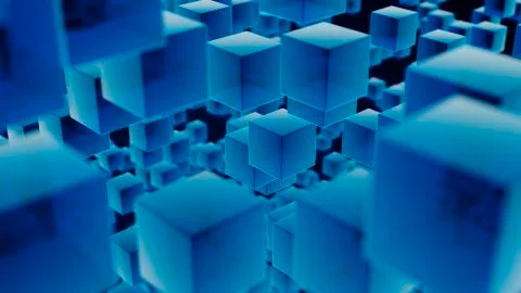Blue Translucent Cubes Background Stock Illustration