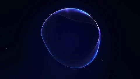 Blue translucent energy sphere on a dark space technology background, soft .. 스톡 일러스트