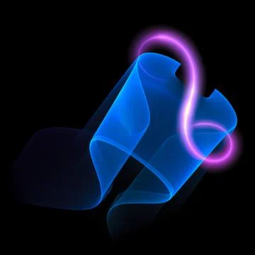 Blue translucent shape with purple curl Stock Illustration