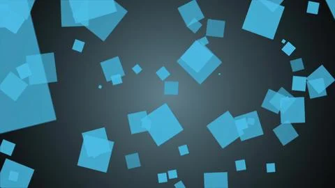 Blue translucent squares floating motion abstract background Stock Photos