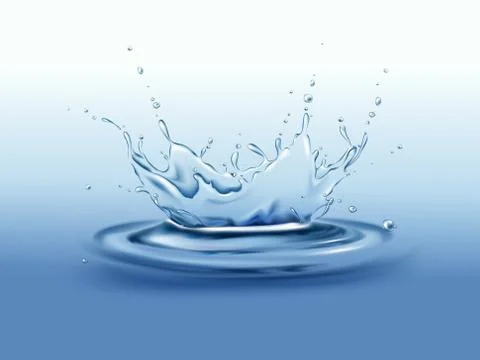Blue translucent water splash realistic vector Stock Illustration