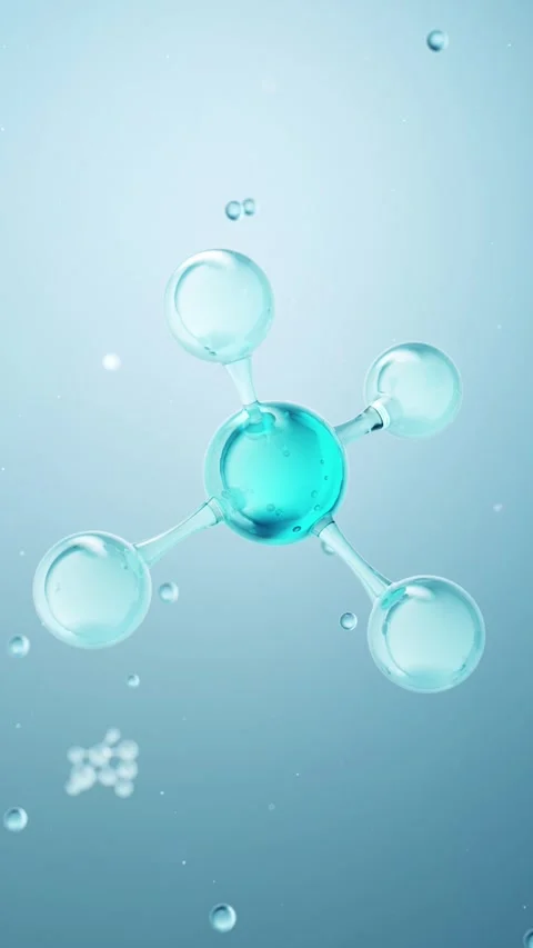 Blue transparent cosmetic molecules deeply nourish Vidéo 345011747