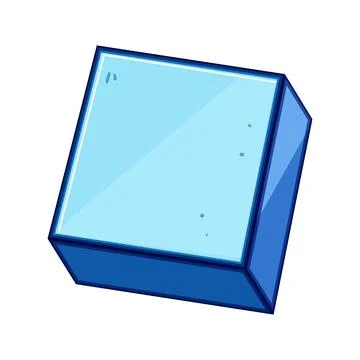 Blue transparent cube geometric abstract 3d shape Stock Illustration