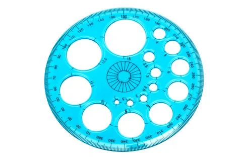 Blue transparent protractor Stock Photos