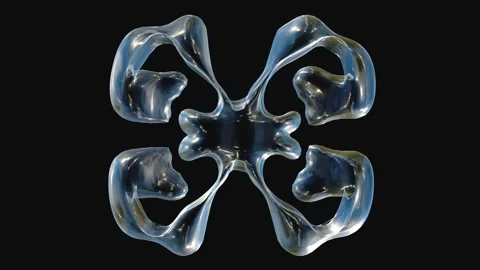 Blue transparent shape animation isolated on black background Stock Footage 281436963