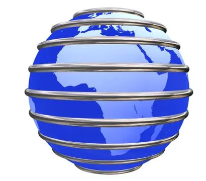 Blue trapped earth planet Stock Illustration