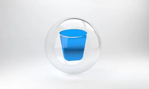 Blue Trash can icon isolated on grey background. Garbage bin sign. Recycle ba Stock Illustration