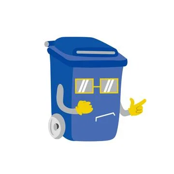 Blue Trash Cartoon Stock Illustration