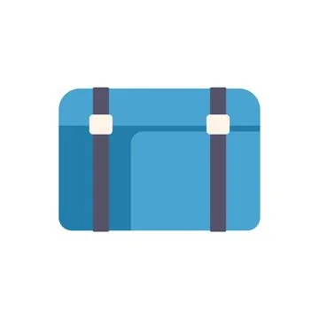 Blue travel suitcase closed with two buckles for safe keeping 库存插图
